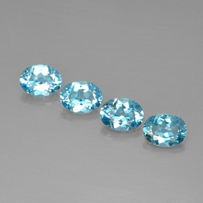 6.19 ct Blue Topaz Stone, Natural Topaz in Oval Facet Shape for Sale