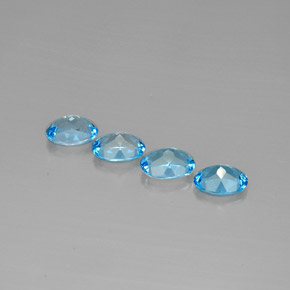Topaz Gemstone in 8 x 6 mm (calibrated) Size for Sale, Topaz Stone in Swiss Blue Color
