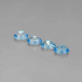 Topaz Gemstone in 8 x 6 mm (calibrated) Size for Sale, Topaz Stone in Swiss Blue Color