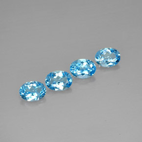 5.83 ct Blue Topaz Stone, Natural Topaz in Oval Facet Shape for Sale