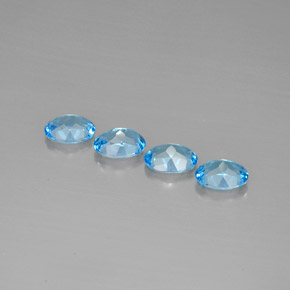 Topaz Gemstone in 8 x 6 mm (calibrated) Size for Sale, Topaz Stone in Swiss Blue Color