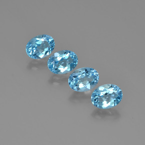 5.93 ct Blue Topaz Stone, Natural Topaz in Oval Facet Shape for Sale
