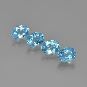 5.78 ctw Blue Topaz Stones, Natural Topaz in Oval Facet Shape for Sale