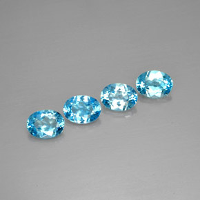 5.98 ct Blue Topaz Stone, Natural Topaz in Oval Facet Shape for Sale