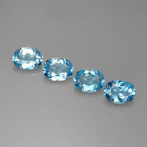 5.95 ct Swiss Blue Topaz Stone, Natural Topaz in Oval Facet Shape for Sale