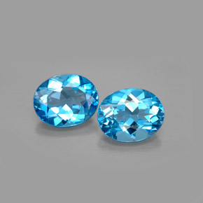 6.45 ct Blue Topaz Gemstone, Topaz Gem in Oval Facet Shape for Sale.
