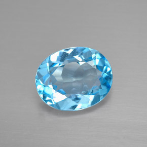 2.89 ct Blue Topaz Gemstone, Topaz Gem in Oval Facet Shape for Sale.