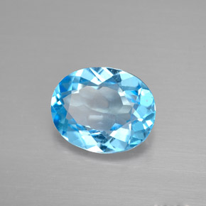 2.89 ct Blue Topaz Stone, Natural Topaz in Oval Facet Shape for Sale
