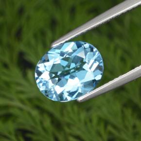 3.10 ct Blue Topaz Gemstone, Topaz Gem in Oval Facet Shape for Sale.