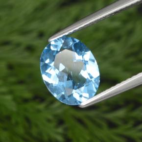 2.69 ct Blue Topaz Stone, Natural Topaz in Oval Facet Shape for Sale