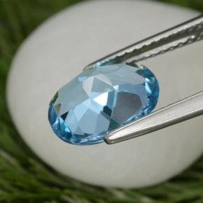 Topaz Gemstone in 10 x 8 mm (calibrated) Size for Sale, Topaz Stone in Swiss Blue Color