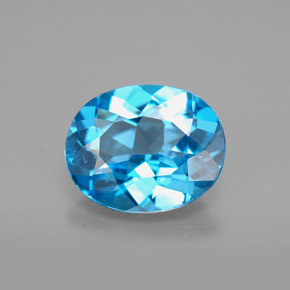 2.88 ct Blue Topaz Gemstone, Topaz Gem in Oval Facet Shape for Sale.