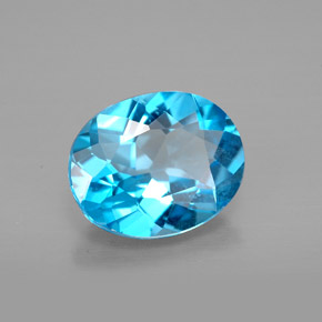 2.88 ct Blue Topaz Stone, Natural Topaz in Oval Facet Shape for Sale