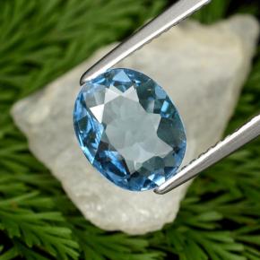 2.09 ct Blue Topaz Stone, Natural Topaz in Oval Facet Shape for Sale