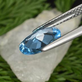 Topaz Gemstone in 10 x 8 mm (calibrated) Size for Sale, Topaz Stone in Swiss Blue Color