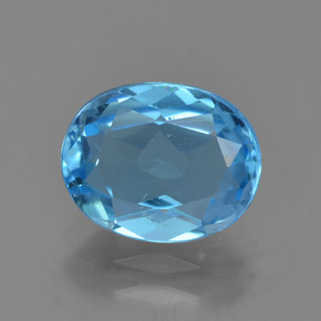 2.26 ct Blue Topaz Gemstone, Topaz Gem in Oval Facet Shape for Sale.