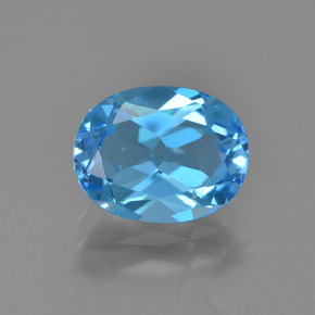 2.31 ct Blue Topaz Gemstone, Topaz Gem in Oval Facet Shape for Sale.