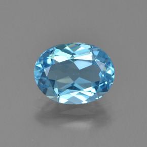 1.99 ct Blue Topaz Gemstone, Topaz Gem in Oval Facet Shape for Sale.