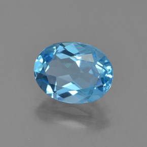 1.99 ct Blue Topaz Stone, Natural Topaz in Oval Facet Shape for Sale