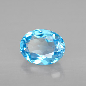 2.50 ct Blue Topaz Stone, Natural Topaz in Oval Facet Shape for Sale