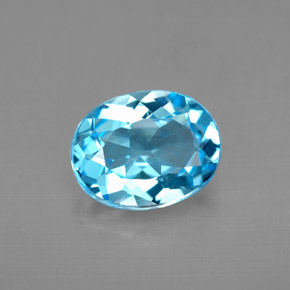 2.79 ct Blue Topaz Gemstone, Topaz Gem in Oval Facet Shape for Sale.