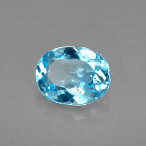2.79 ct Blue Topaz Stone, Natural Topaz in Oval Facet Shape for Sale