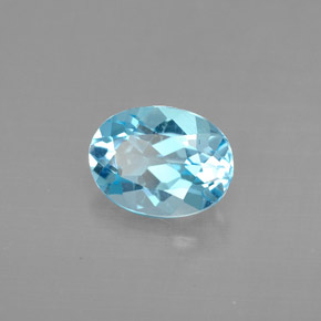 1.43 ct Blue Topaz Stone, Natural Topaz in Oval Facet Shape for Sale