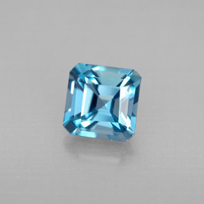 1.46 ct Blue Topaz Gemstone, Topaz Gem in Octagon Facet Shape for Sale.