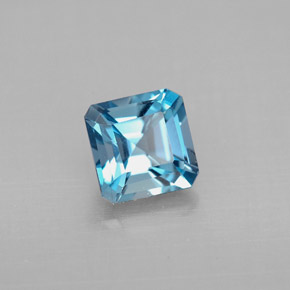 1.46 ct Blue Topaz Stone, Natural Topaz in Octagon Facet Shape for Sale