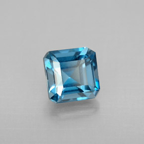 1.62 ct Blue Topaz Gemstone, Topaz Gem in Octagon Facet Shape for Sale.