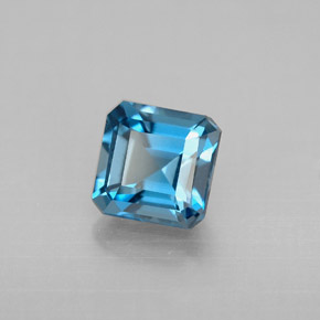 1.62 ct Blue Topaz Stone, Natural Topaz in Octagon Facet Shape for Sale