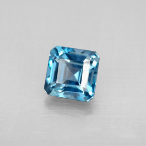 1.52 ct Blue Topaz Stone, Natural Topaz in Octagon Facet Shape for Sale