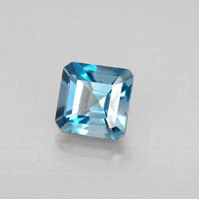 1.52 ct Blue Topaz Stone, Natural Topaz in Octagon Facet Shape for Sale