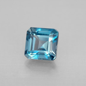 1.52 ct Blue Topaz Stone, Natural Topaz in Octagon Facet Shape for Sale