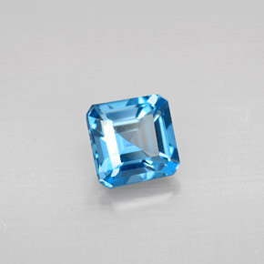 1.49 ct Blue Topaz Stone, Natural Topaz in Octagon Facet Shape for Sale