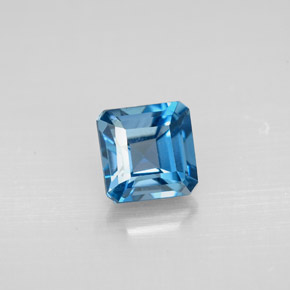 1.52 ct Blue Topaz Gemstone, Topaz Gem in Octagon Facet Shape for Sale.