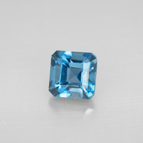1.67 ct Blue Topaz Gemstone, Topaz Gem in Octagon Facet Shape for Sale.