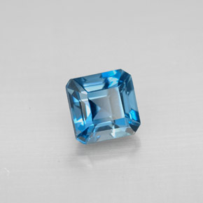 1.67 ct Blue Topaz Stone, Natural Topaz in Octagon Facet Shape for Sale