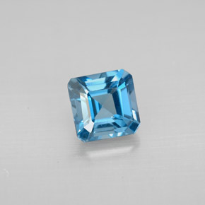 1.45 ct Blue Topaz Gemstone, Topaz Gem in Octagon Facet Shape for Sale.