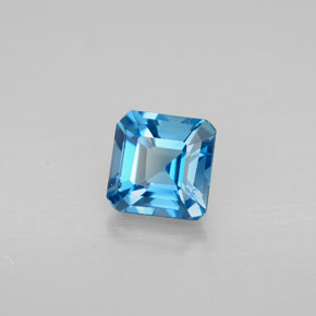 1.45 ct Blue Topaz Stone, Natural Topaz in Octagon Facet Shape for Sale