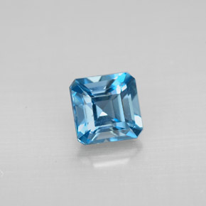 1.52 ct Blue Topaz Gemstone, Topaz Gem in Octagon Facet Shape for Sale.