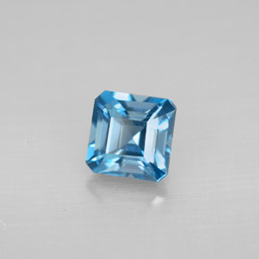1.52 ct Blue Topaz Stone, Natural Topaz in Octagon Facet Shape for Sale