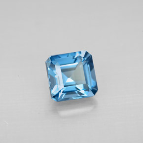 1.56 ct Blue Topaz Stone, Natural Topaz in Octagon Facet Shape for Sale