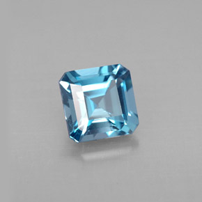 1.36 ct Blue Topaz Stone, Natural Topaz in Octagon Facet Shape for Sale