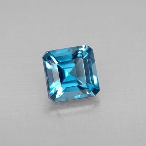 1.44 ct Blue Topaz Gemstone, Topaz Gem in Octagon Facet Shape for Sale.
