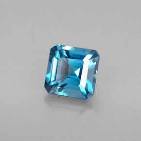 1.44 ct Blue Topaz Stone, Natural Topaz in Octagon Facet Shape for Sale