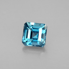 1.57 ct Blue Topaz Gemstone, Topaz Gem in Octagon Facet Shape for Sale.