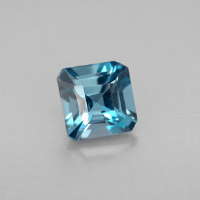 1.35 ct Blue Topaz Gemstone, Topaz Gem in Octagon Facet Shape for Sale.