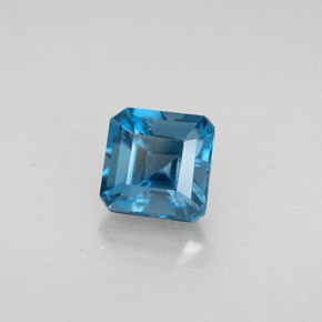 1.61 ct Blue Topaz Gemstone, Topaz Gem in Octagon Facet Shape for Sale.