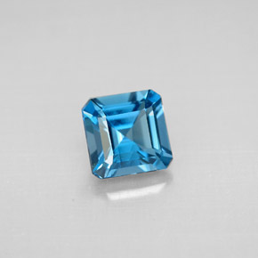 1.37 ct Blue Topaz Gemstone, Topaz Gem in Octagon Facet Shape for Sale.